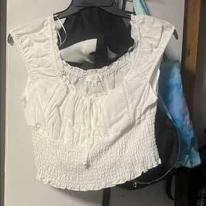 White Smocked Blouse